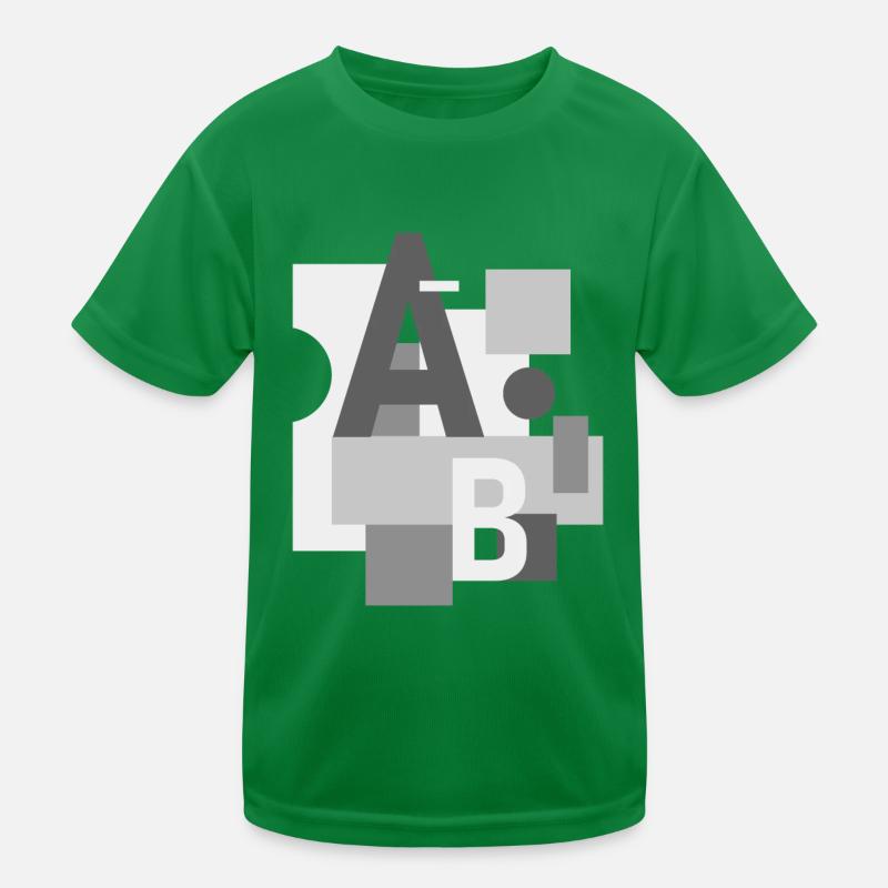 Abstraktes Bild mit Buchstaben A und B Kinder Funktions-T-Shirt