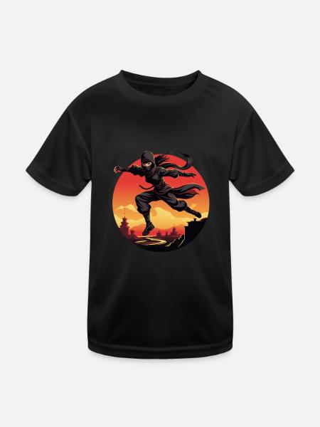 Charming Ninja Fighter I Ninja Girl I Ninja - Kids Functional T-Shirt - black