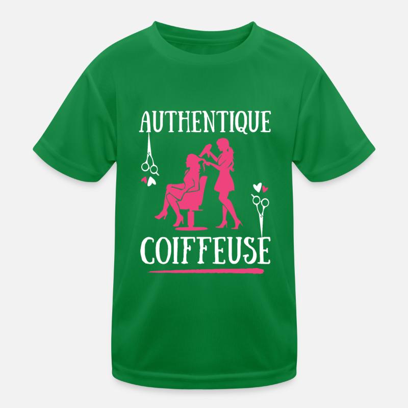 Authentique Coiffeuse coiffure salon coupe cheveux T-shirt sport Enfant