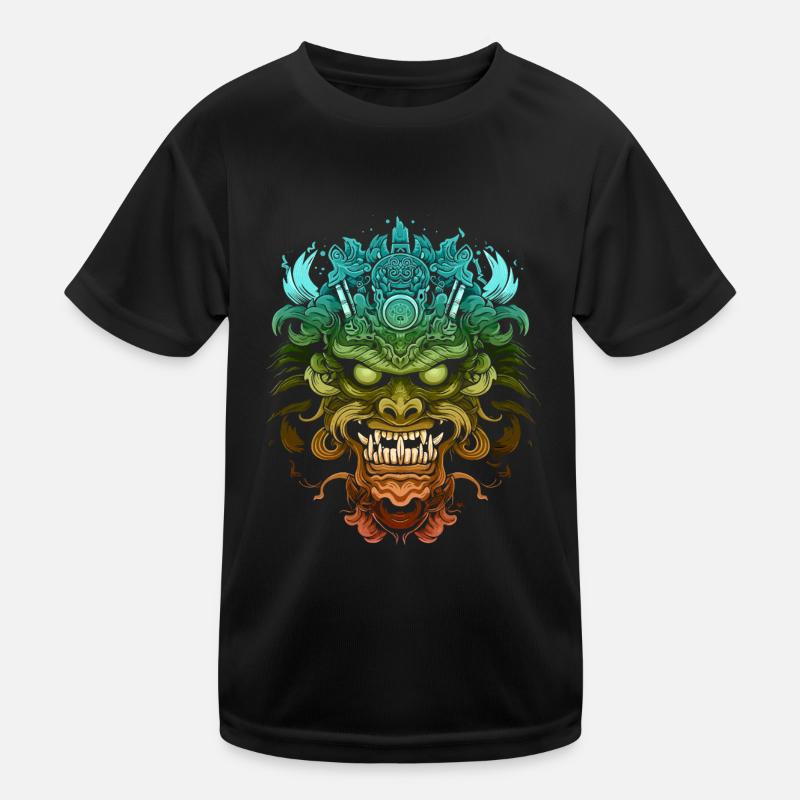 Fantasy Drache Anime Drachenkopf Mythisches Reptil Kinder Funktions-T-Shirt
