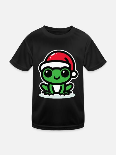 Christmas Frog Frog - Kids Functional T-Shirt - black