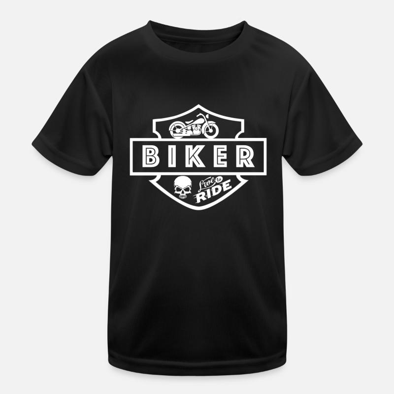 Biker Motorcycle - Kids Functional T-Shirt - black
