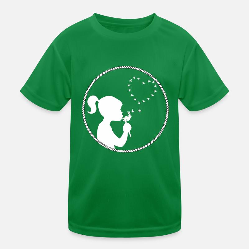 mädchen pusteblume herz weiss Kinder Funktions-T-Shirt