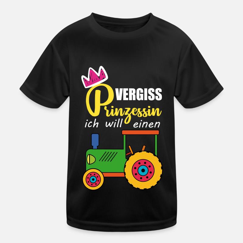 Vergiss Prinzessin - ich will Traktor fahren Kinder Funktions-T-Shirt