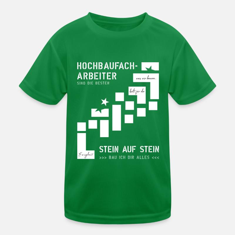 Building construction workers Kids Functional T-Shirt