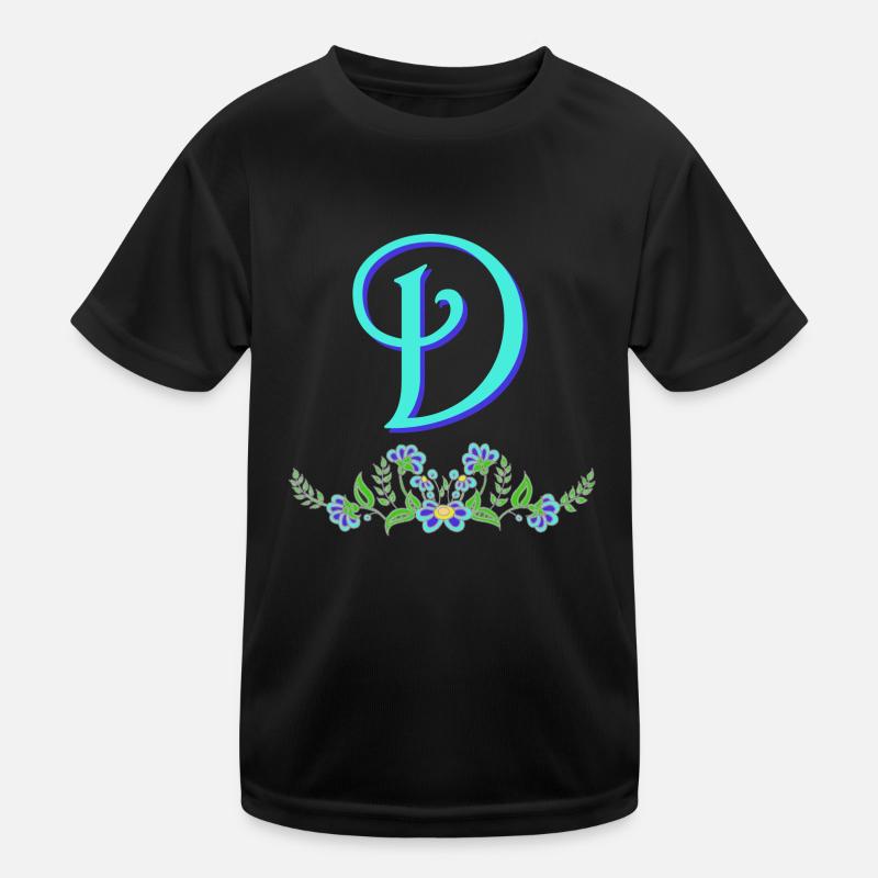 blume blau d Kinder Funktions-T-Shirt