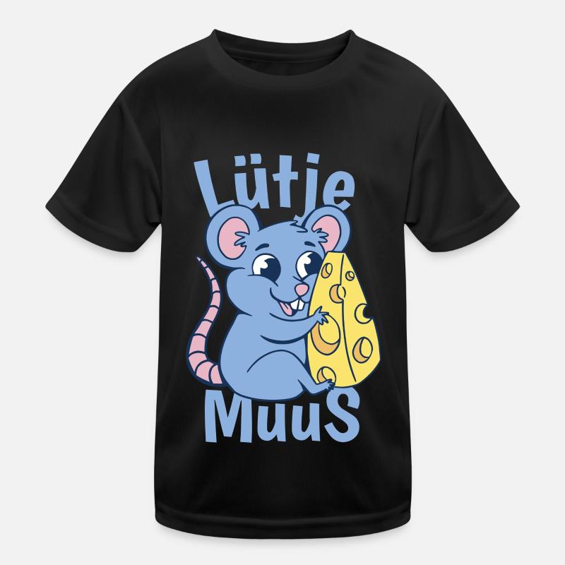 Lütje Muus Plattdeutsch Maus Kinder Funktions-T-Shirt