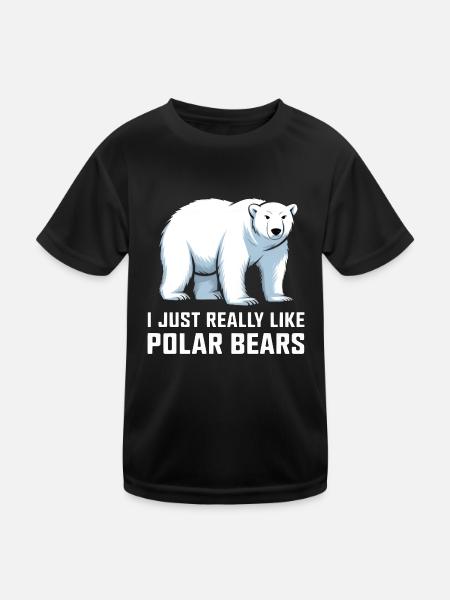 I Just Really Like Polar Bears - Kids Functional T-Shirt - black - Front