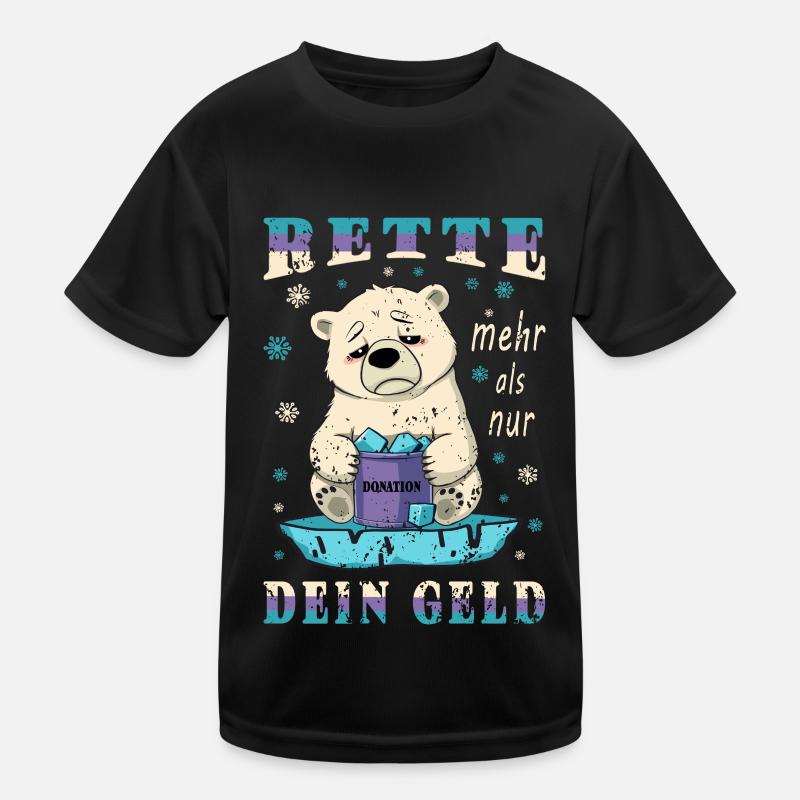 Eisbären Retten Kinder Funktions-T-Shirt