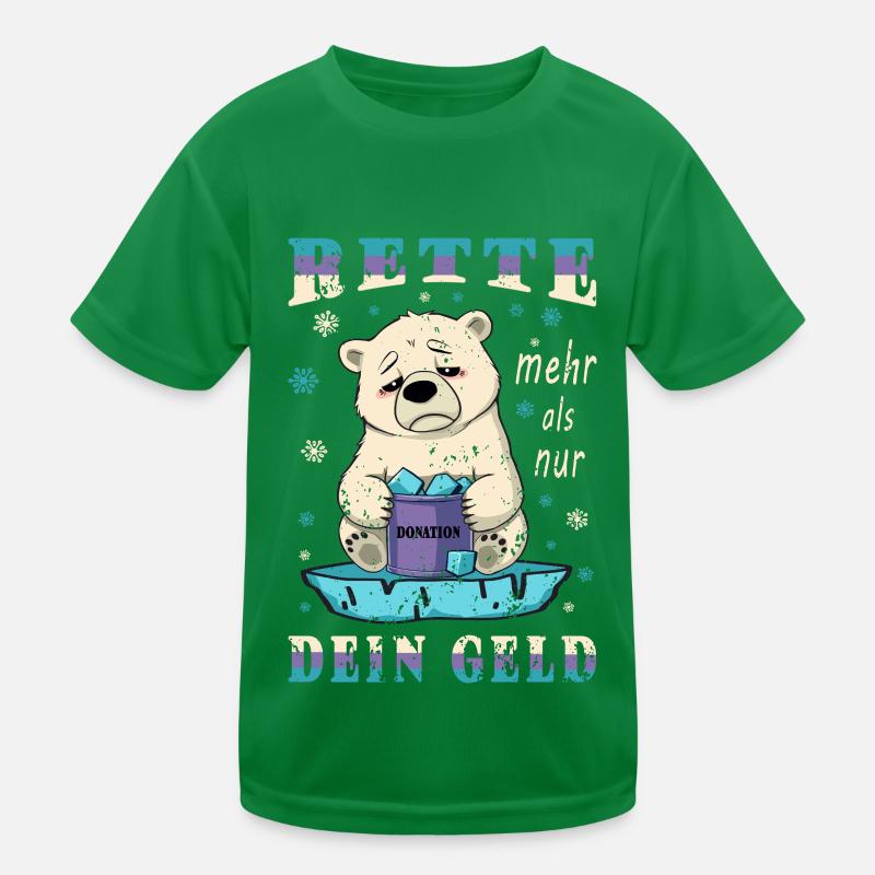 Eisbären Retten Kinder Funktions-T-Shirt
