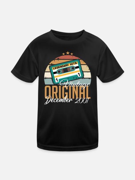 Dezember 2001 - Legenden Wurden 2001 Geboren - Kinder Funktions-T-Shirt - Schwarz - Vorne