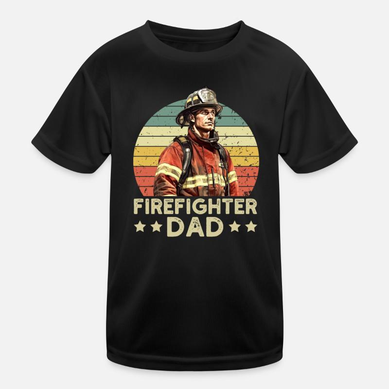 Firefighter Dad Kinder Funktions-T-Shirt