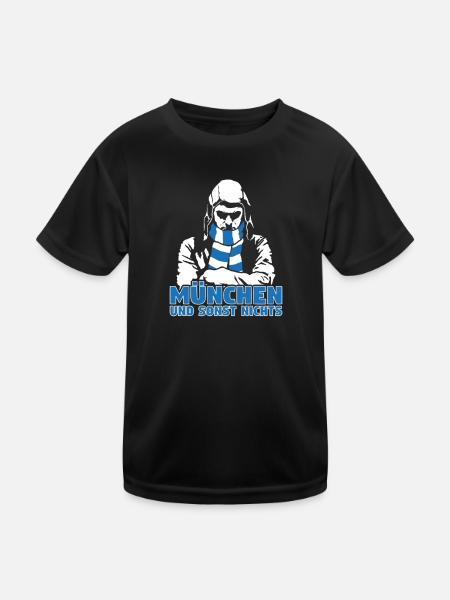 München I und sonst nichts - Kinder Funktions-T-Shirt - Schwarz - Vorne
