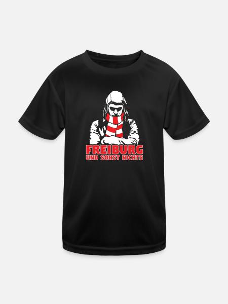 Freiburg und sonst nichts - Kinder Funktions-T-Shirt - Schwarz - Vorne