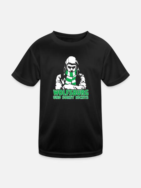 Wolfsburg und sonst nichts - Kinder Funktions-T-Shirt - Schwarz - Vorne