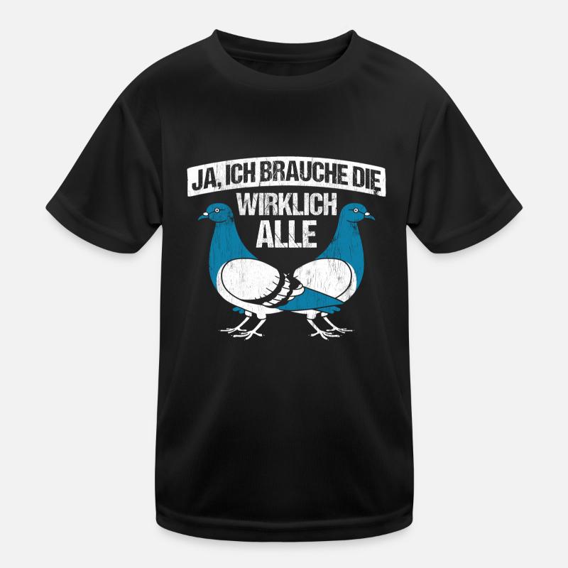 Taube Tauben Vogel - Kinder Funktions-T-Shirt - Schwarz