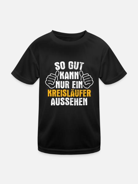 Handball Handballer - Kinder Funktions-T-Shirt - Schwarz - Vorne