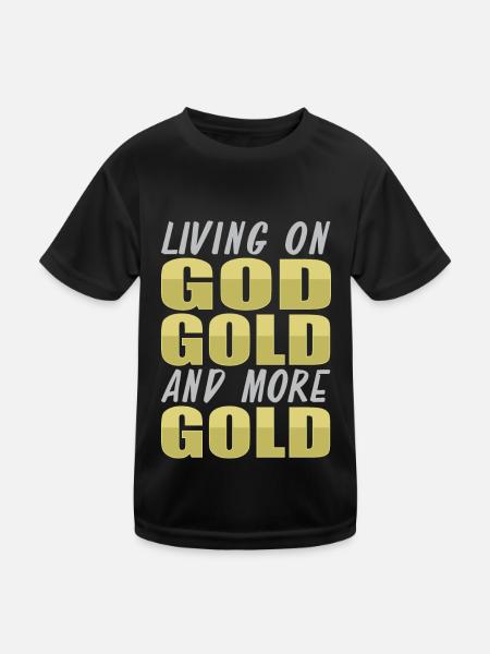 Goldbergbau Goldmine - Kinder Funktions-T-Shirt - Schwarz - Vorne