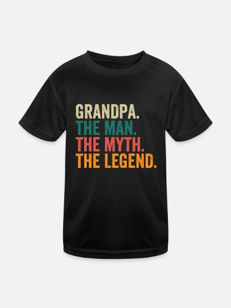 Grandpa The Man The Myth The Legend - Kids Functional T-Shirt - black - Front