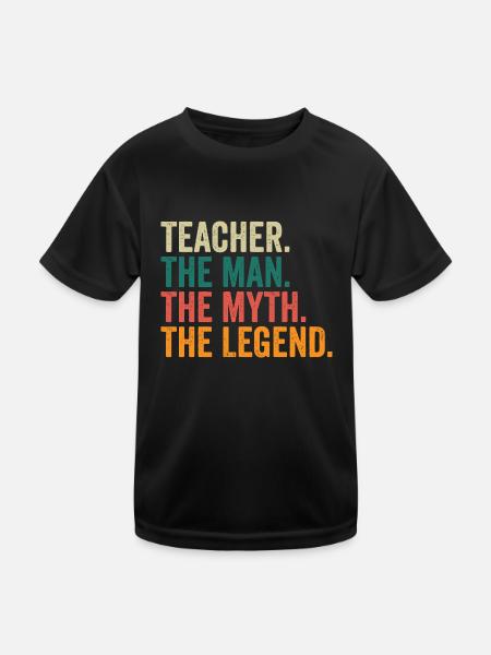 Teacher The Man The Myth The Legend - Kids Functional T-Shirt - black - Front