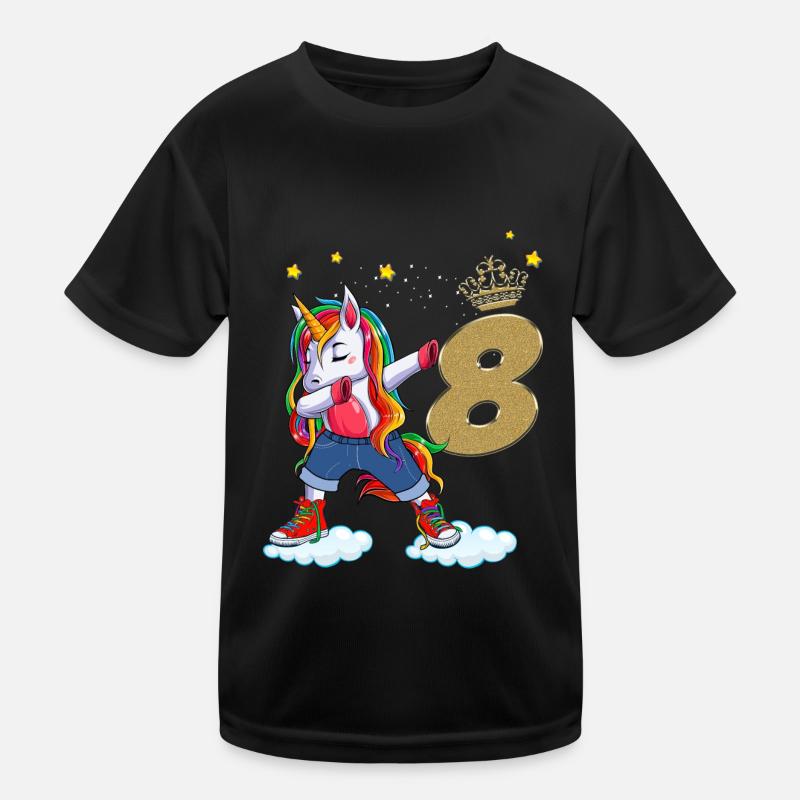 Mädchen Einhorn Geschenk Geburtstag 8 Jahre Kinder Funktions-T-Shirt