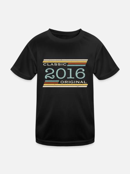 Vintage 2016, Classique, Original(e) - T-shirt sport Enfant - noir - Devant