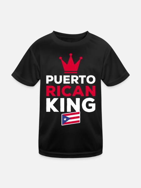 Puerto Rico | Puerto Ricaner Flagge Geschenkideen - Kinder Funktions-T-Shirt - Schwarz - Vorne