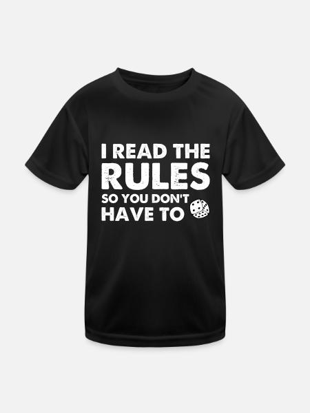I Read The Rules So You Don't Have To - Kinder Funktions-T-Shirt - Schwarz - Vorne