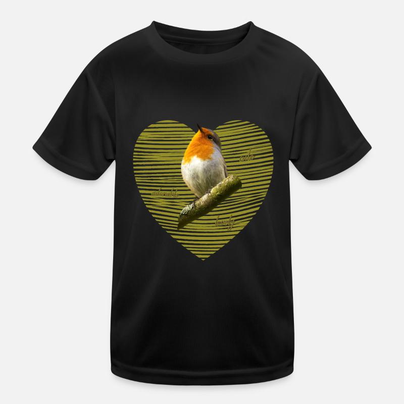 Rotkehlchen Singvogel Kinder Funktions-T-Shirt