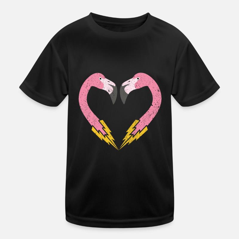 Flamingo Heart Kids Functional T-Shirt