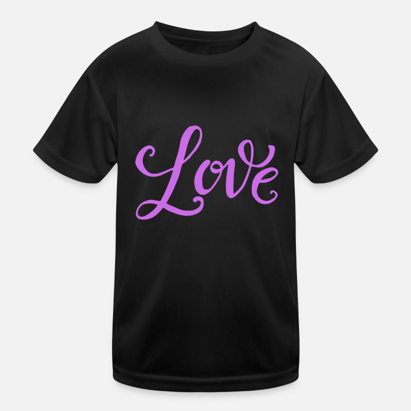 LOVE - Kinder Funktions-T-Shirt - Schwarz