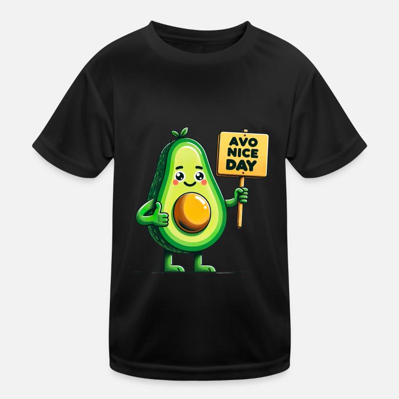 Fröhliche Avocado mit positiver Botschaft Zeichen Kinder Funktions-T-Shirt