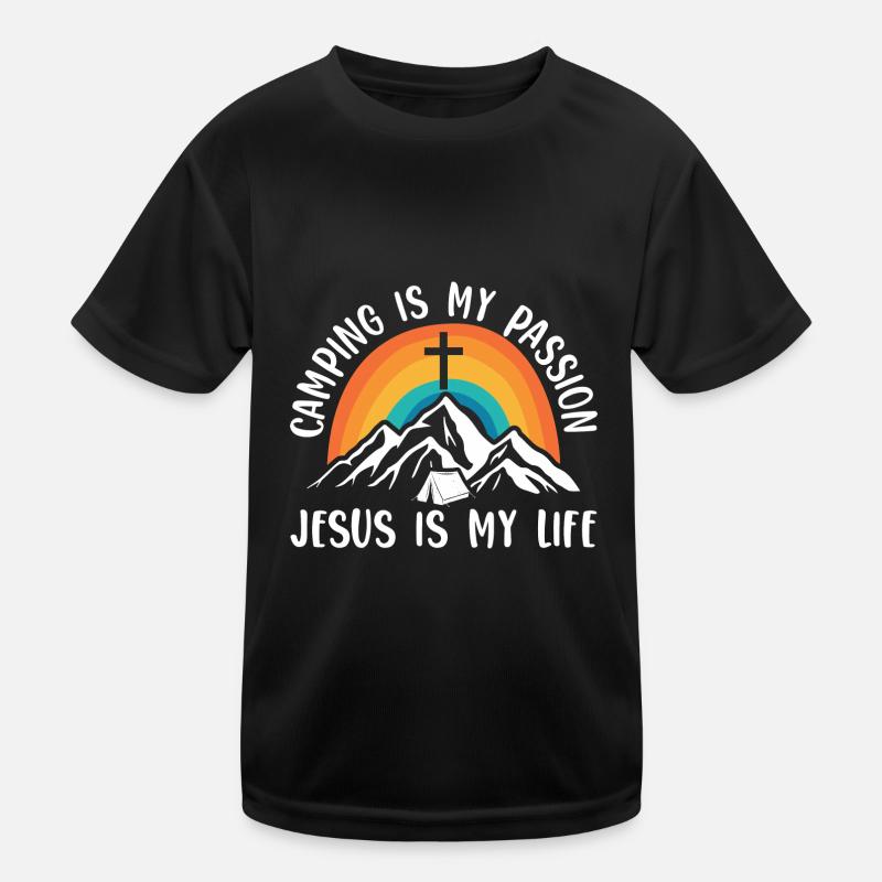 Jesus - Kinder Funktions-T-Shirt - Schwarz