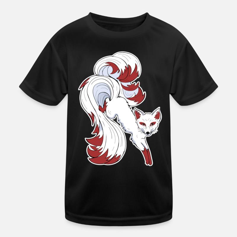 Nine-tailed fox - Kids Functional T-Shirt - black