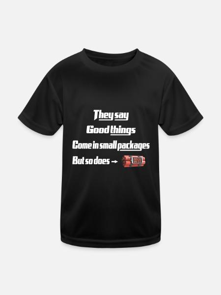 good things come in small packages unique design - Kids Functional T-Shirt - black - Front