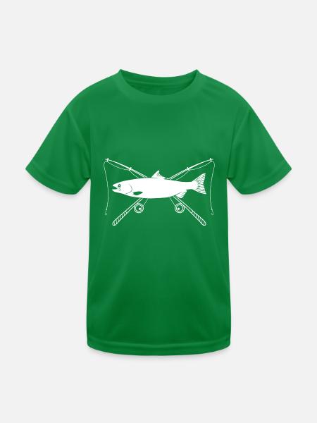 Angeln - Kinder Funktions-T-Shirt - Kelly Green - Vorne