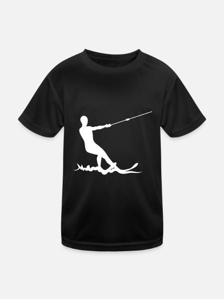 Water skiing Waterskiing Water skiers - Kids Functional T-Shirt - black - Front