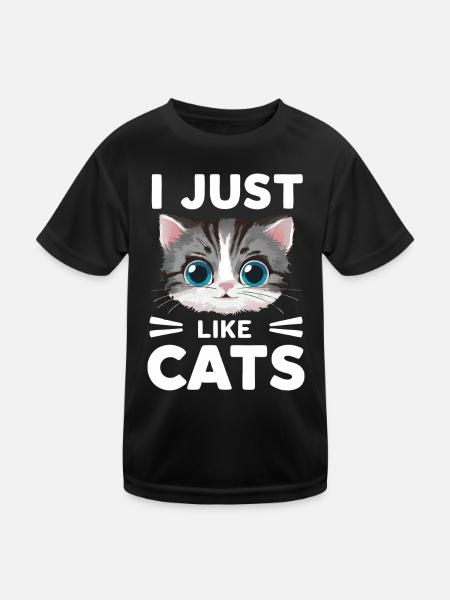 Chat Chats Amoureux Chat Propriétaire Chaton - T-shirt sport Enfant - noir - Devant