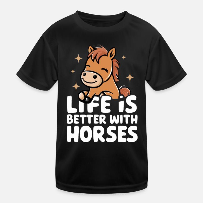 Pferd Pferde Reiten Pferdereiten Sprungreiten Kinder Funktions-T-Shirt