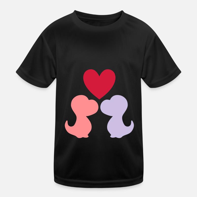 Two baby dinosaurs and a heart Kids Functional T-Shirt