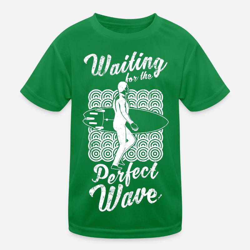 Waiting For A Perfect Wave Kinder Funktions-T-Shirt