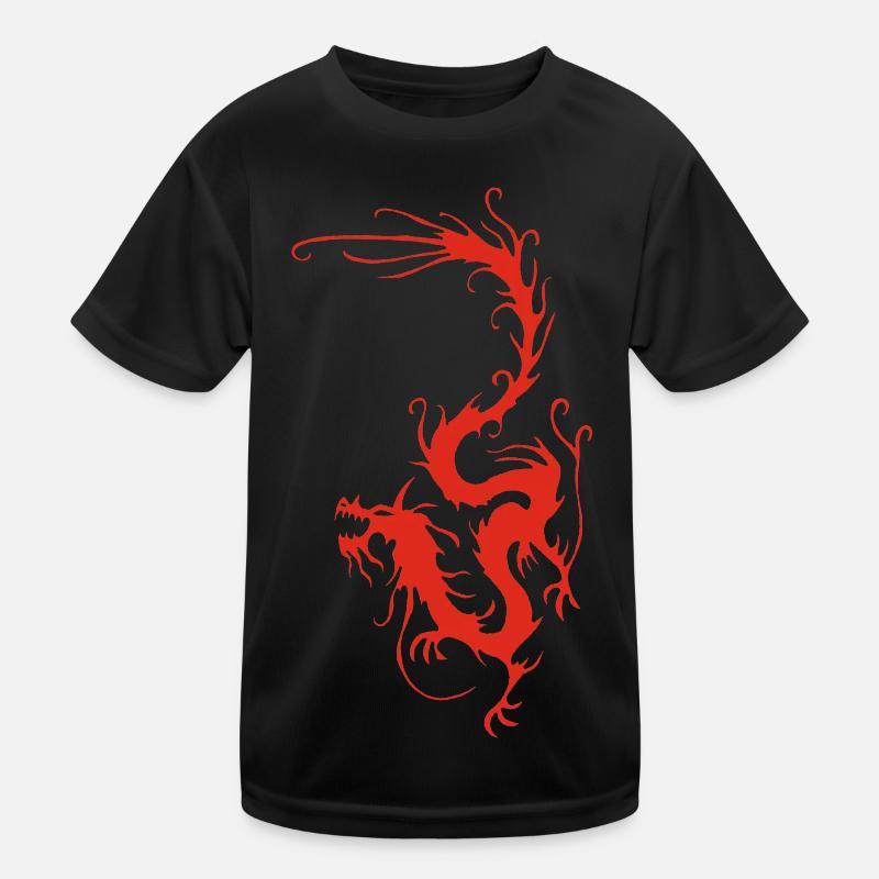 Red Smoke Dragon Kids Functional T-Shirt