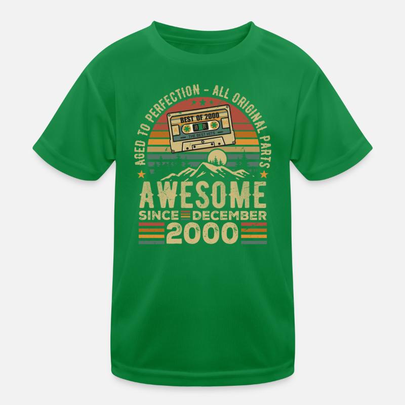 Anniversaire Décembre 2000 | Cadeau décembre 2000 T-shirt sport Enfant