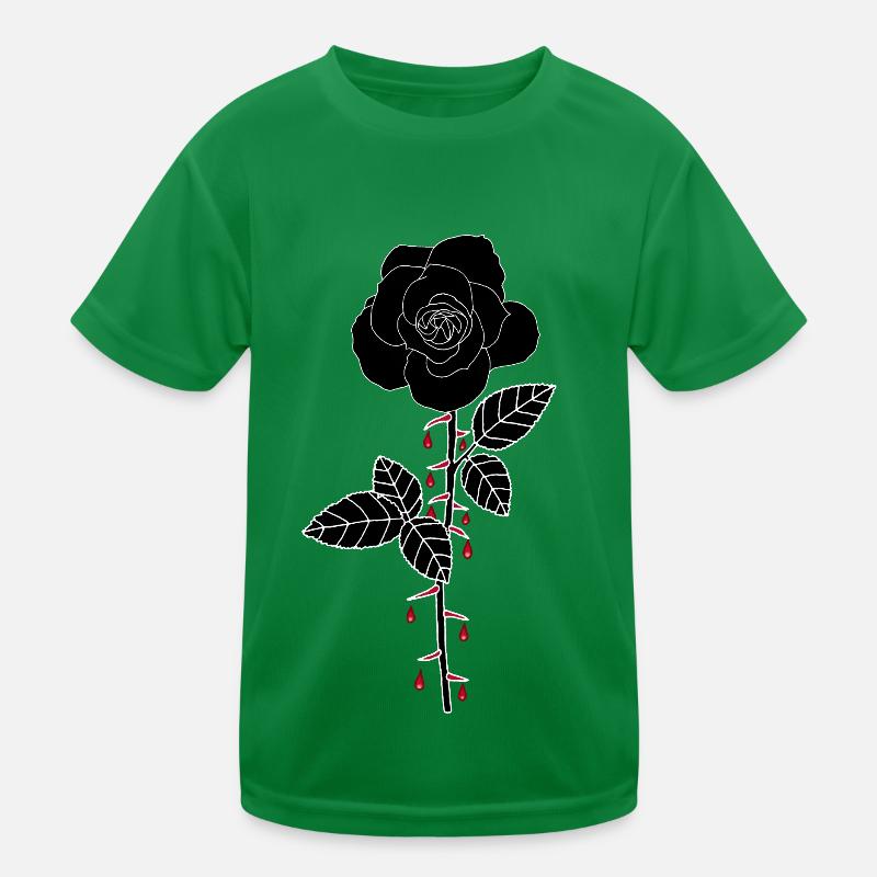 Blutige Rose Kinder Funktions-T-Shirt