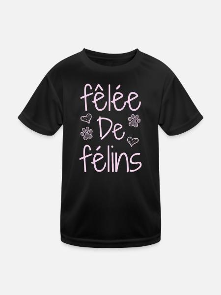 GEKNACKT MIT KATZEN! (chat) - Wortspiele - François - Kinder Funktions-T-Shirt - Schwarz - Vorne