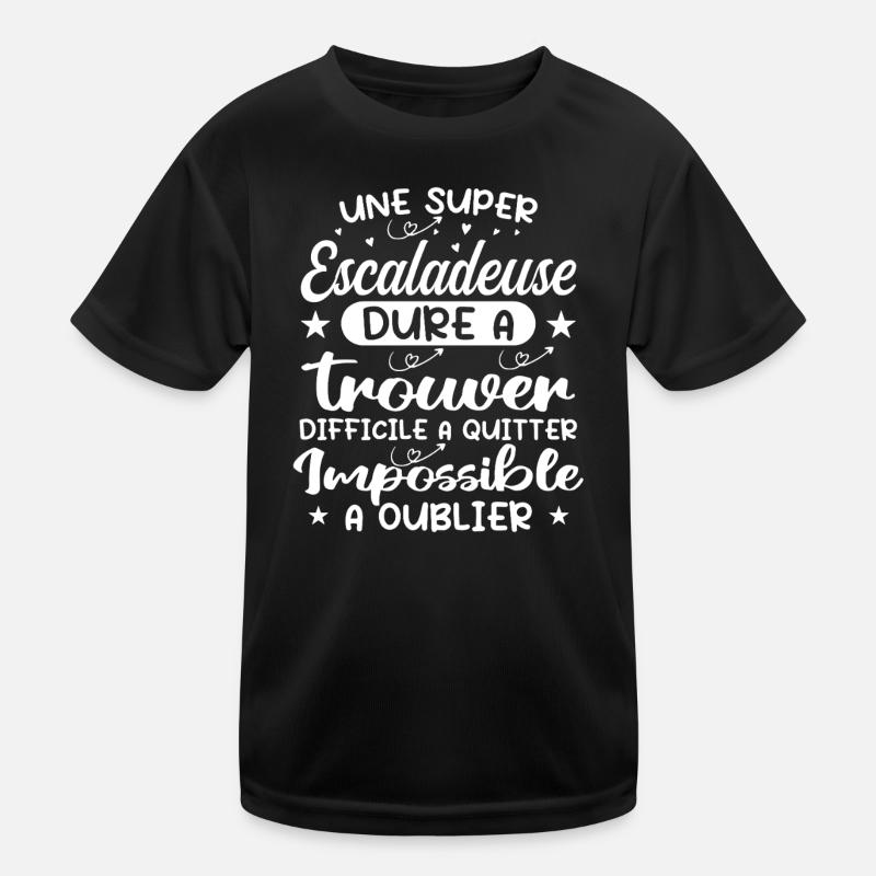 Une Super Escaladeuse - Cadeau escaladeuse - T-shirt sport Enfant - noir