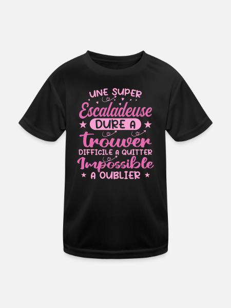 A Super Climber - Climber Gift - Kids Functional T-Shirt - black - Front