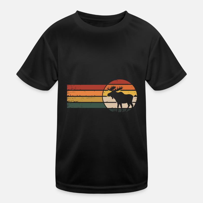 Elch Vintage Kinder Funktions-T-Shirt