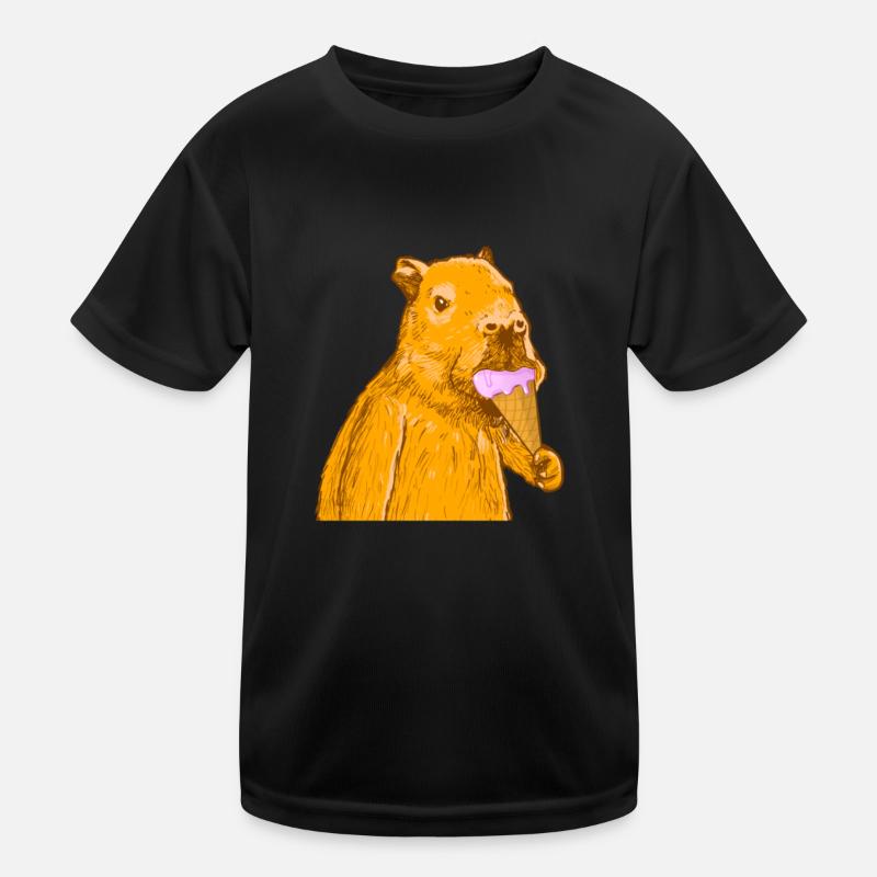 Capybara mange de la crème glacée T-shirt sport Enfant
