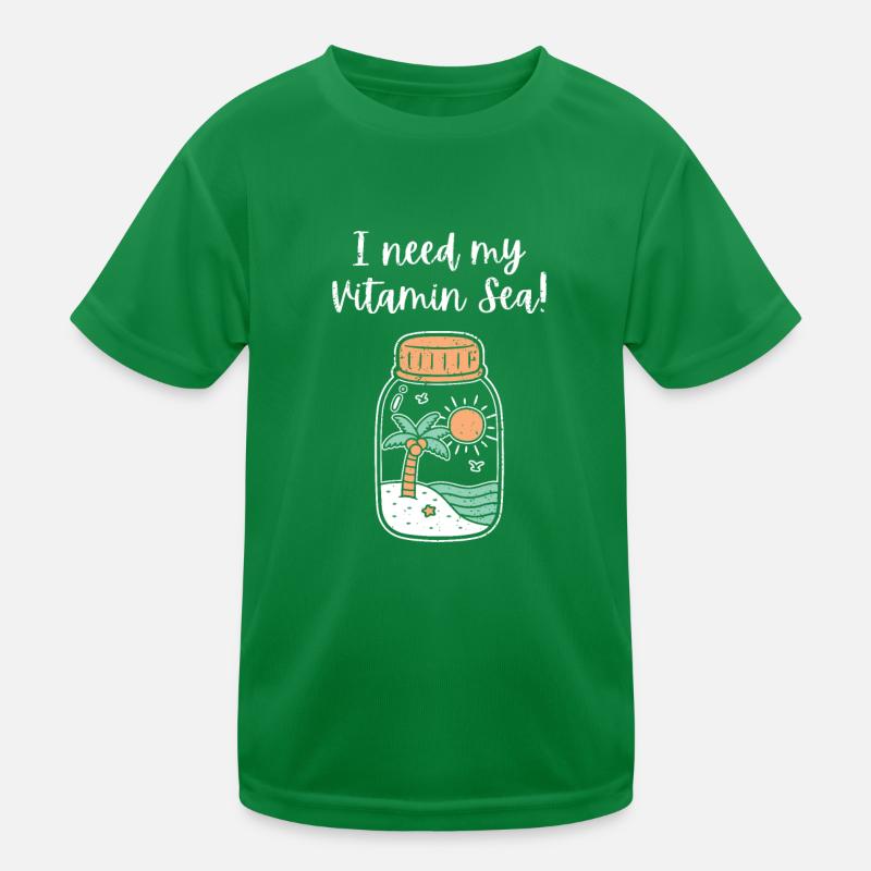 I Need My Vitamin Sea Beach In Bottle Funny Kids Functional T-Shirt